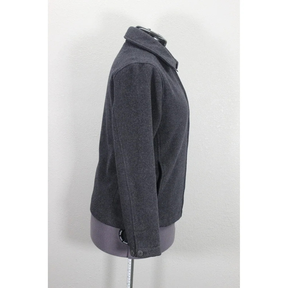 Woolrich‎ Vintage Style Wool Jacket Women's Small Charcoal Gray Full Zip Classic